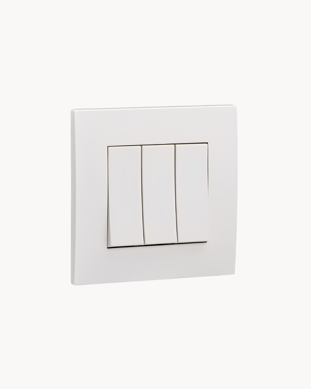 Schneider Vivace 16AX 3 gang 1 way switch, white, angled view