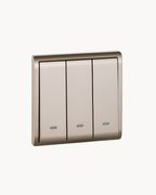 Schneider Pieno 3 gang 1 way switch, Wine Gold