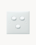 Schneider S-Classic 10AX 3 gang 1 way switch, white