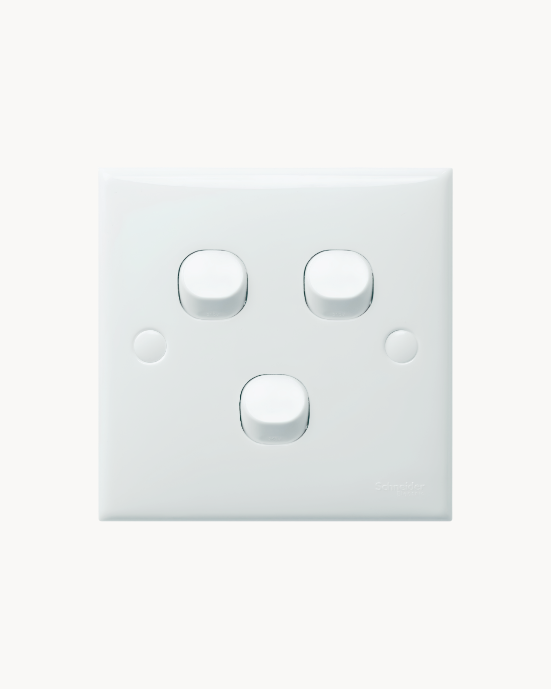 Schneider S-Classic 10AX 3 gang 1 way switch, white