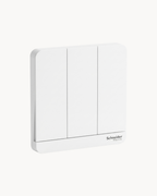 Schneider AvatarOn 16AX 3 gang 1 way switch, White