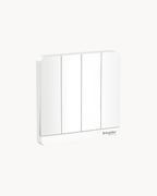 Schneider AvatarOn 16AX 4 gang 1 way switch, White