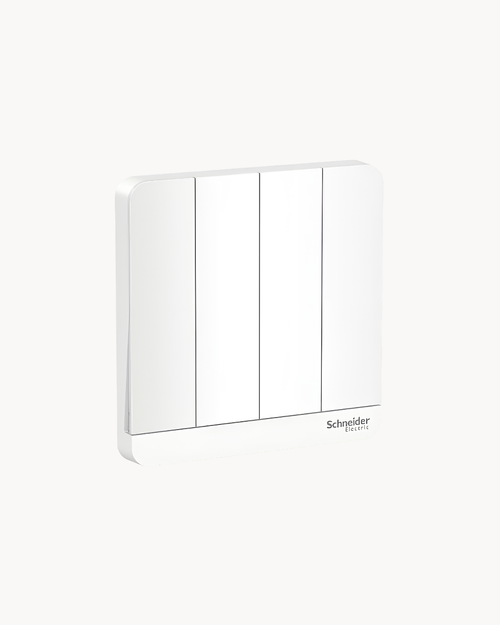 Schneider AvatarOn 16AX 4 gang 1 way switch, White