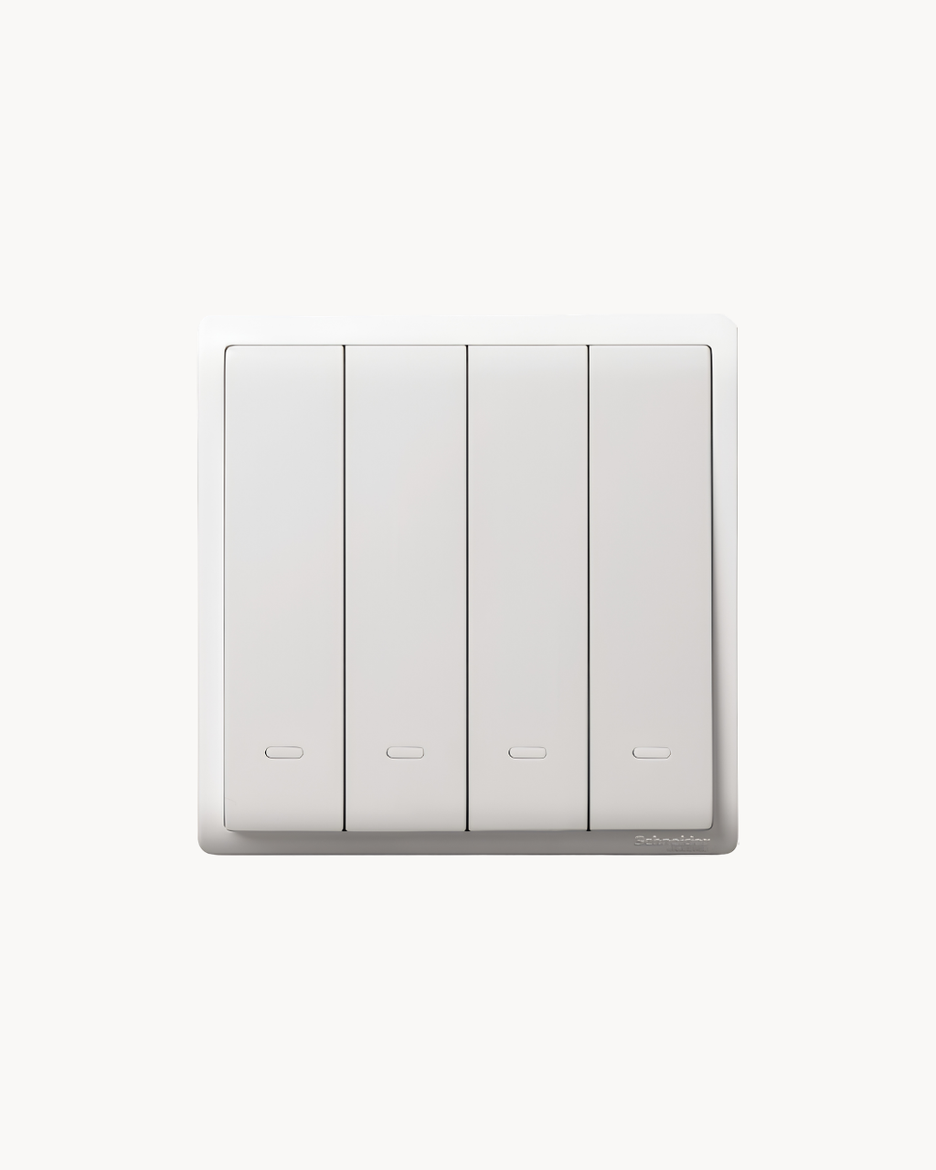 Schneider Pieno 4 gang 1 way switch, White