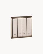 Schneider Pieno 4 gang 1 way switch, Wine Gold