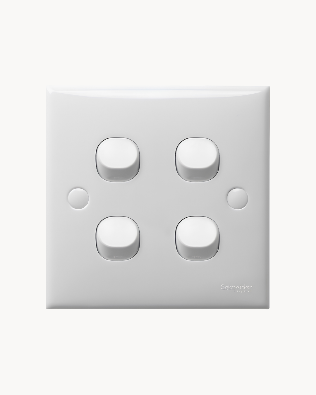 Schneider S-Classic 10AX 4 gang 1 way switch, white