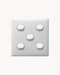 Schneider S-Classic 10AX 5 gang 1 way switch, white
