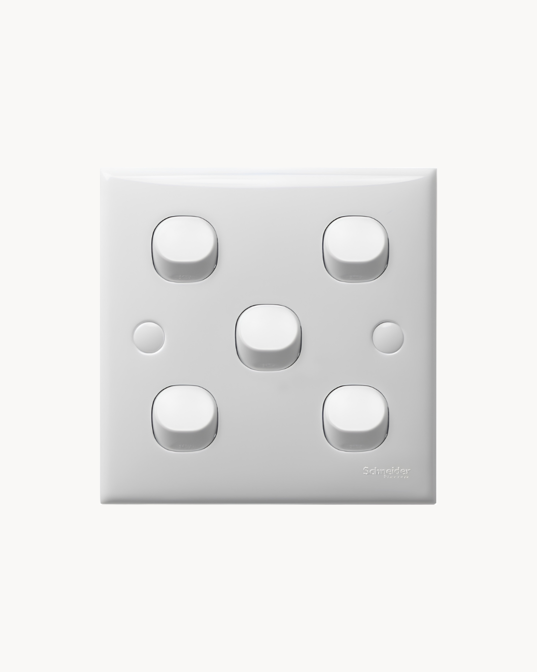 Schneider S-Classic 10AX 5 gang 1 way switch, white