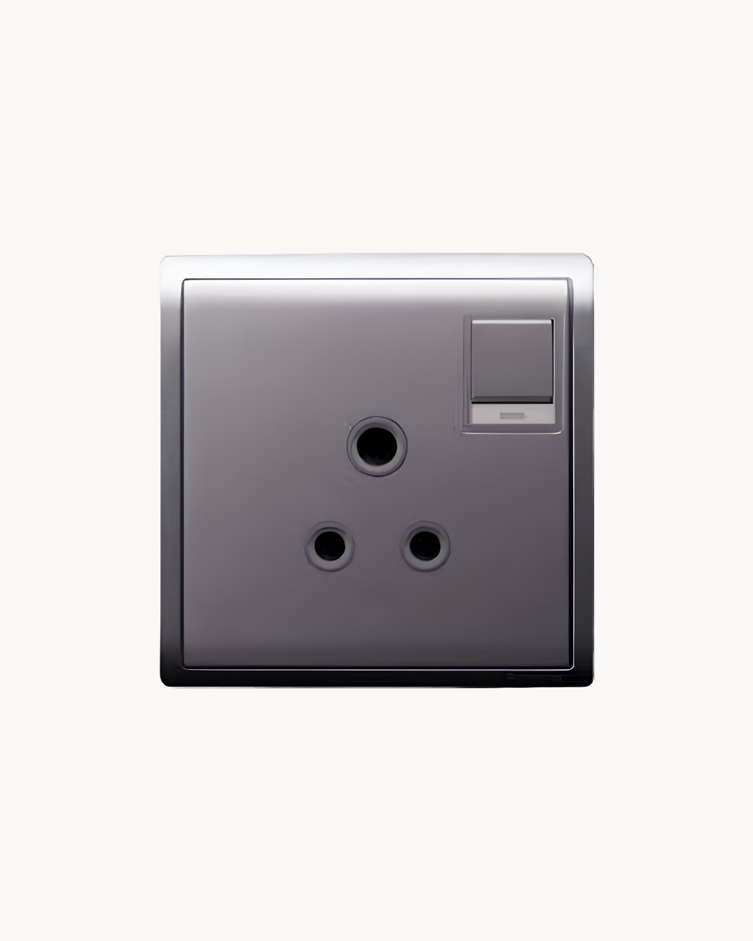 Schneider Pieno 5 A switched socket with neon, Aluminium Silver