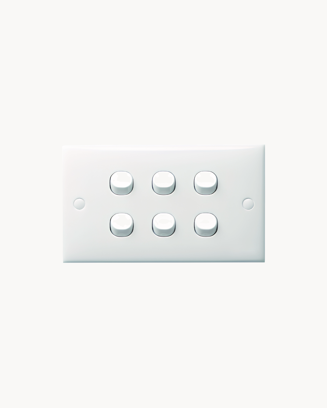 Schneider S-Classic 10AX 6 gang 1 way switch, white