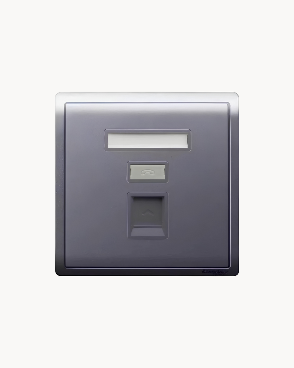 Schneider Pieno 1 gang shuttered plate, Aluminium Silver