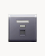Schneider Pieno 1 gang shuttered plate, Aluminium Silver
