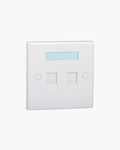 Schneider BRW 2 port data plate, white