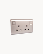 Schneider Pieno 13 A duplex switched socket, Wine Gold