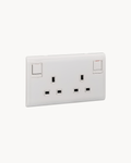 Schneider Pieno 13 A duplex switched socket, White