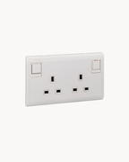 Schneider Pieno 13 A duplex switched socket, White