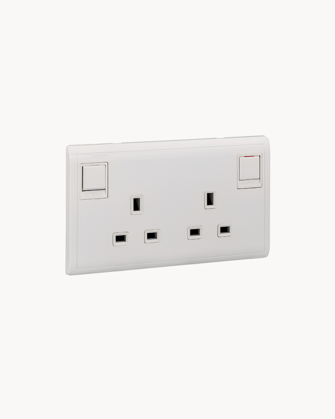 Schneider Pieno 13 A duplex switched socket, White