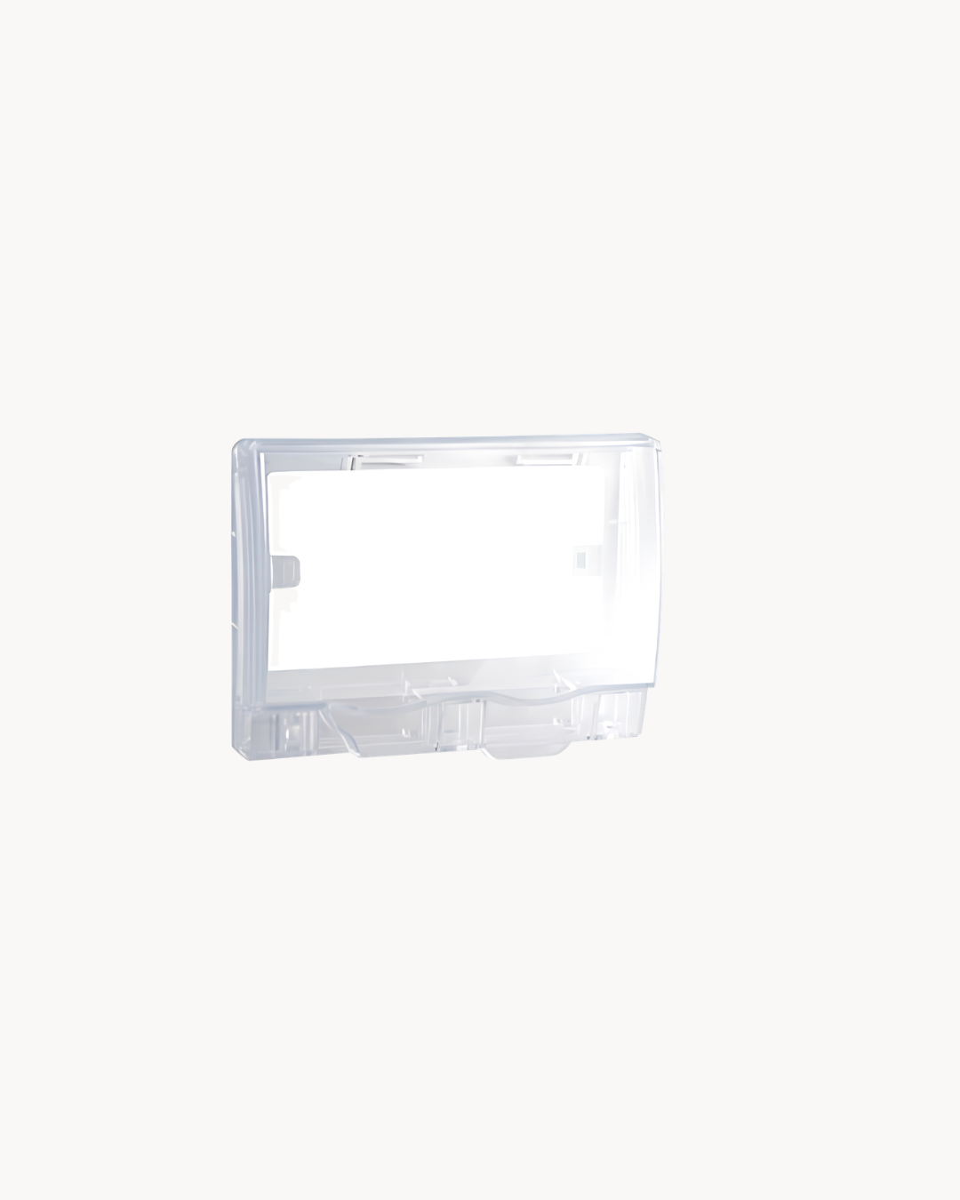Schneider IP55 weatherproof duplex socket cover, transparent, open