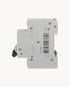 Schneider Easy9 single pole circuit breaker, side view with IEC 60898-1 marking