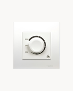 Schneider Vivace fan dimmer, white, angled view