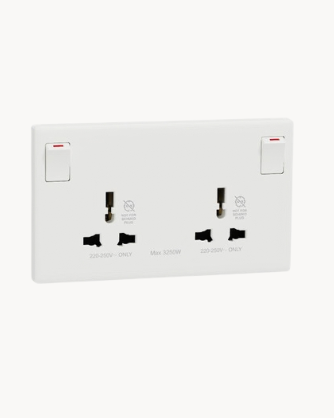 Schneider Vivace E 13 A duplex international switched socket, white