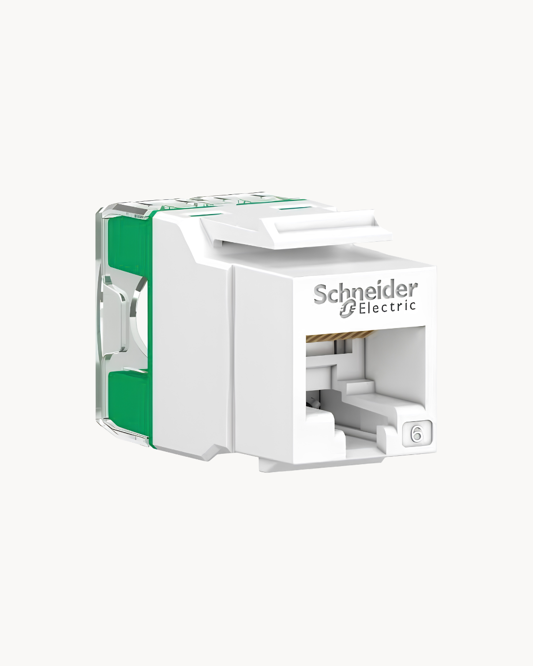 Schneider RJ-45 Cat6 UTP keystone jack, white