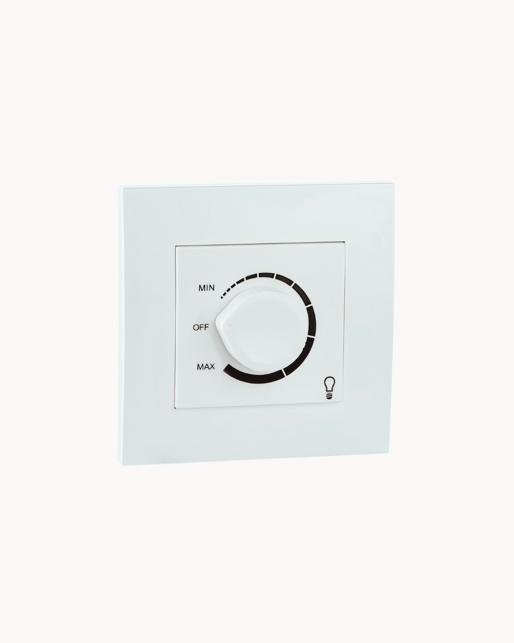 Schneider Vivace light dimmer, white, angled view