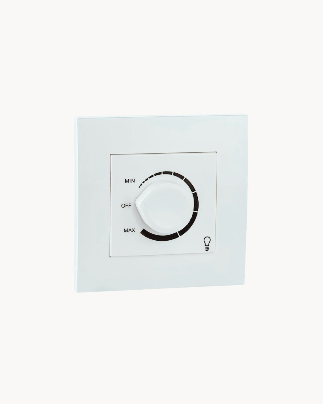 Schneider Vivace light dimmer, white, angled view