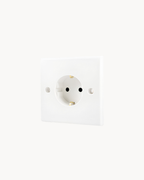 Schneider S-Classic 16 A Schuko socket, white, angled view