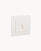 Schneider Vivace 1 gang shuttered plate, white, angled view