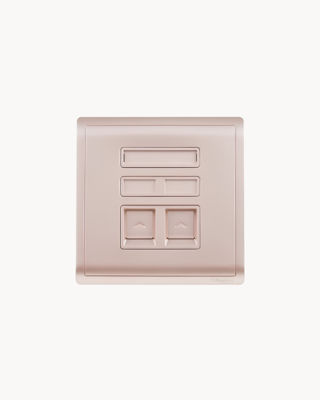 Schneider Pieno 2 gang shuttered plate, Wine Gold