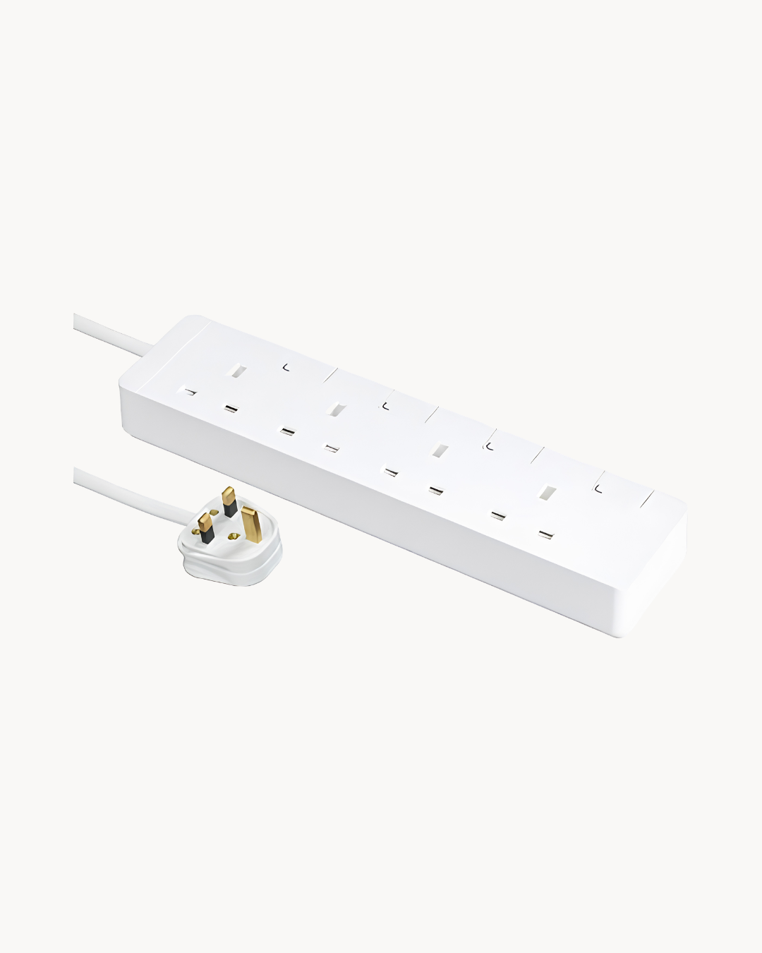 Schneider 4 gang trailing socket with 3 m cord, white