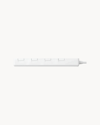 Schneider 4 gang trailing socket, white, detail view