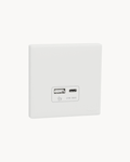 Schneider Vivace E 21W USB A and C charger, white