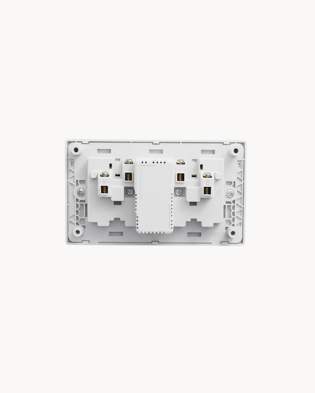 Schneider Vivace E 13 A duplex socket with USB A+C, white, angled view