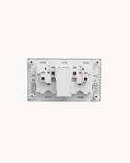 Schneider Vivace E 13 A duplex socket with USB A+C, white, angled view
