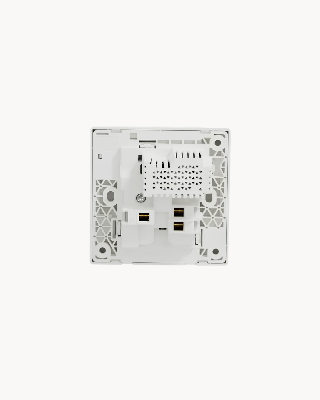 Schneider Vivace E 13 A switched socket with USB A+C, white, angled view
