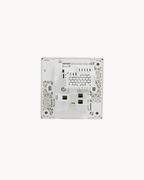 Schneider Vivace E 13 A switched socket with USB A+C, white, angled view