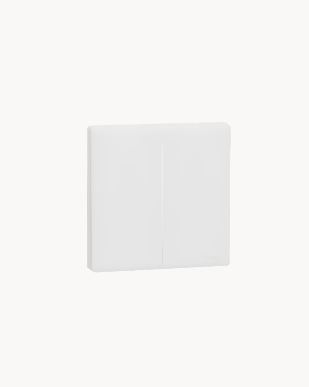 Schneider Vivace E 16AX 2 gang 2 way switch, white, angled view
