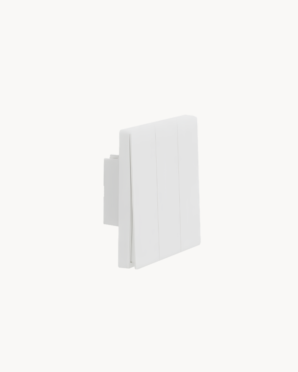 Schneider Vivace E 16AX 3 gang switch, white, angled view