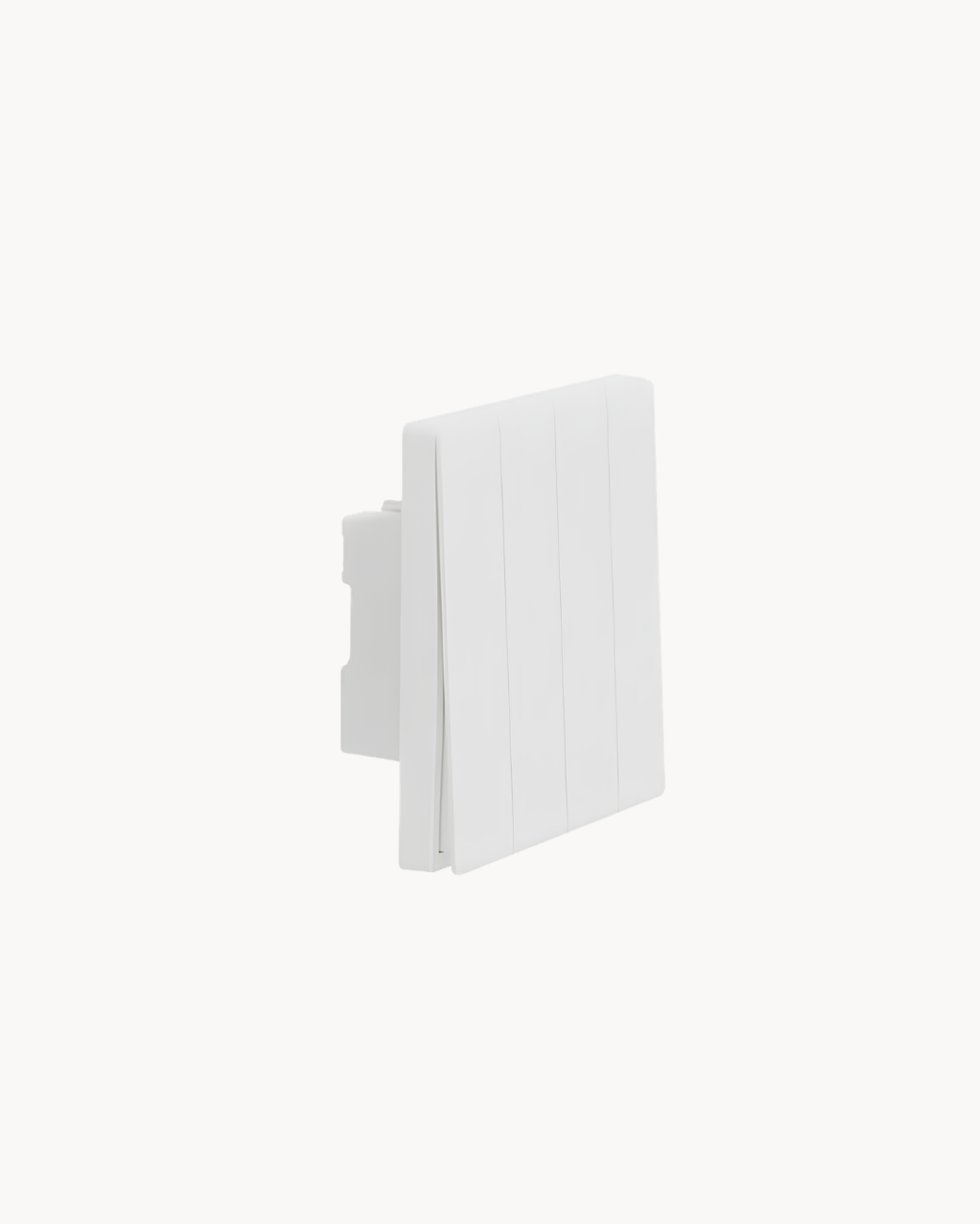 Schneider Vivace E 16AX 4 gang switch, white, angled view