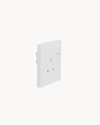 Schneider Vivace E 13 A switched socket, white, angled view