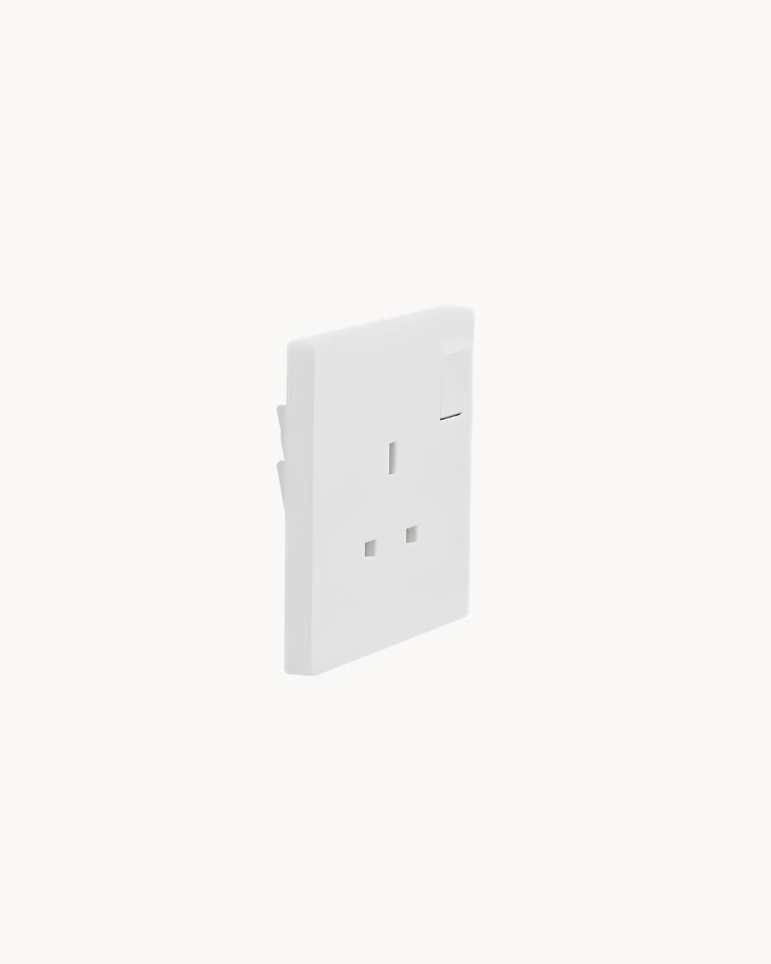 Schneider Vivace E 13 A switched socket, white, angled view