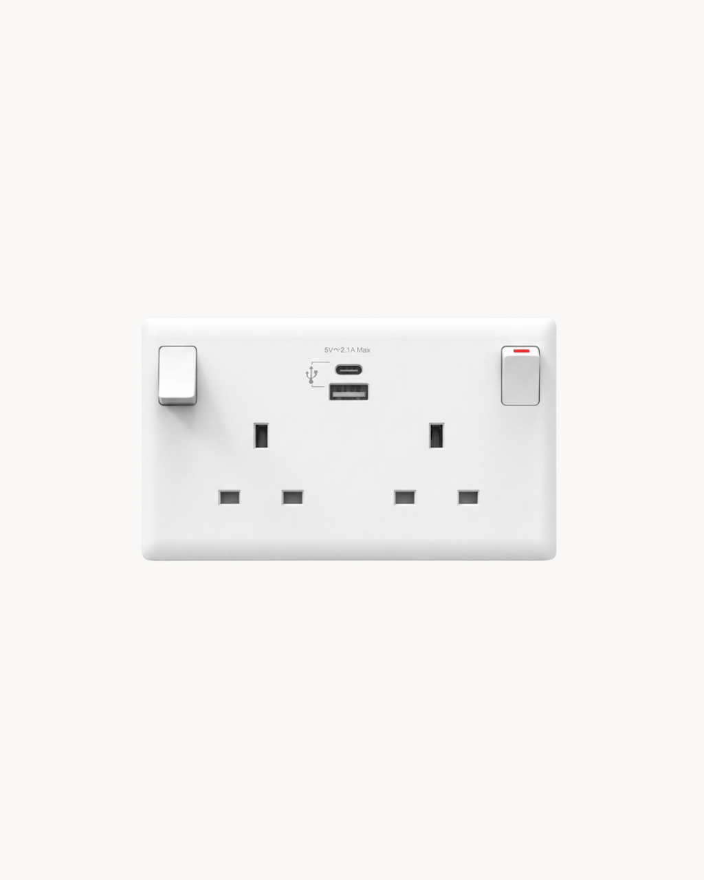 Schneider Vivace E 13 A duplex socket with USB A+C, white
