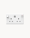 Schneider Vivace E 13 A duplex socket with USB A+C, white