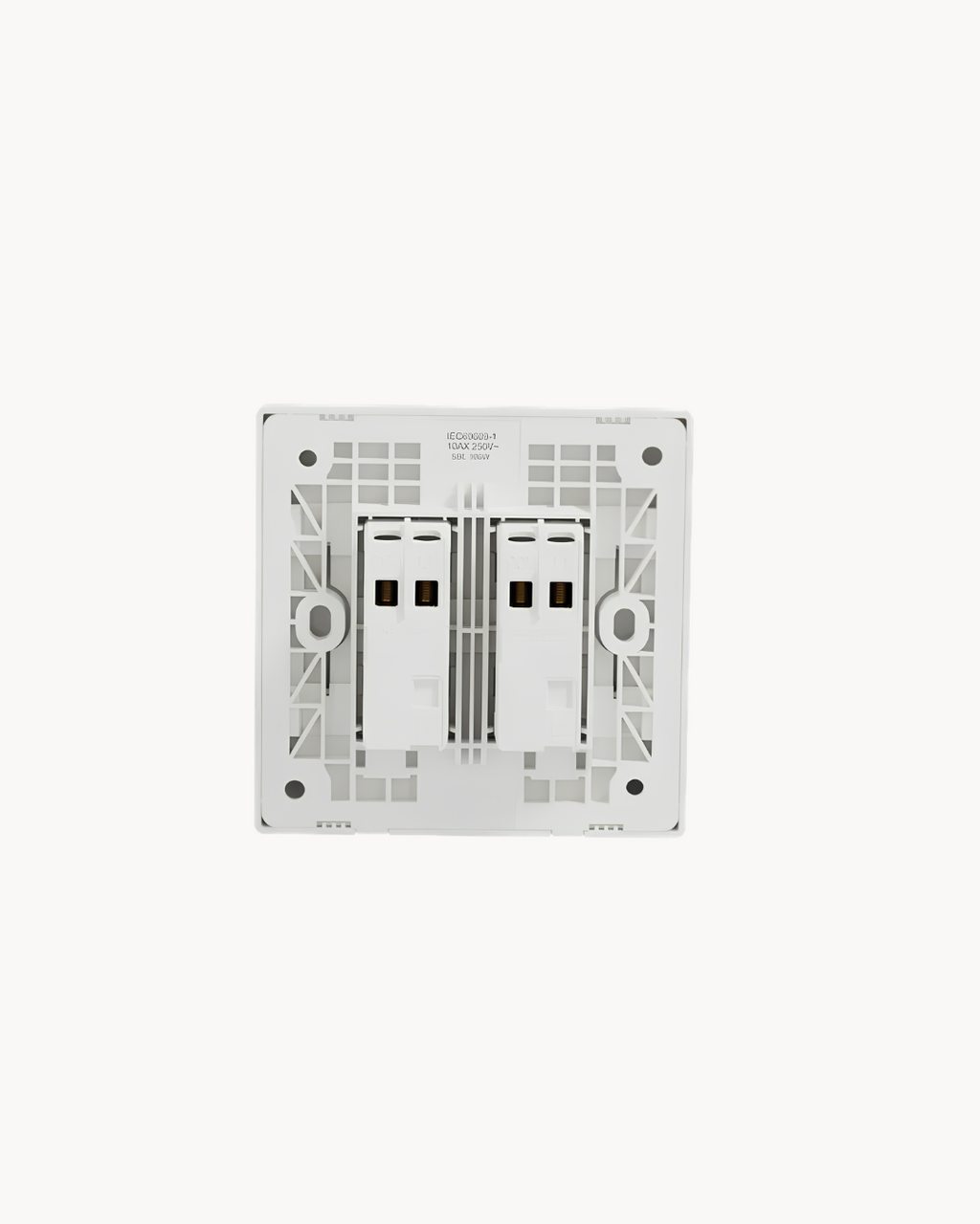 Schneider Vivace E 2 gang hotel switch, DND and PCU, white, detail view