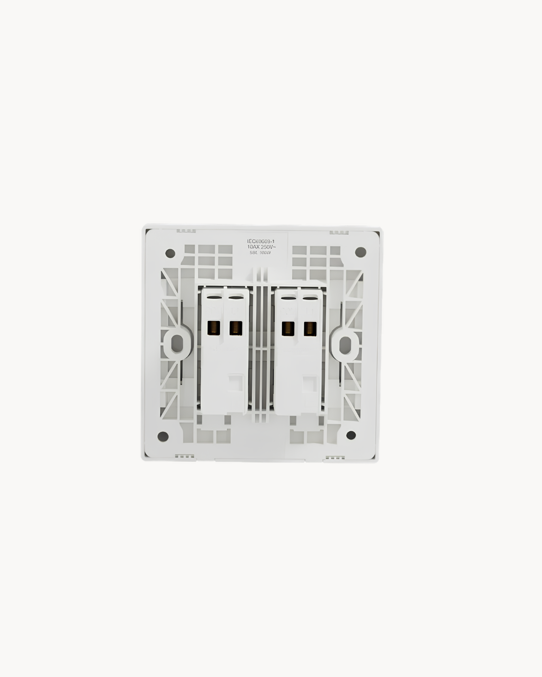 Schneider Vivace E 2 gang hotel switch, DND and PCU, white, detail view