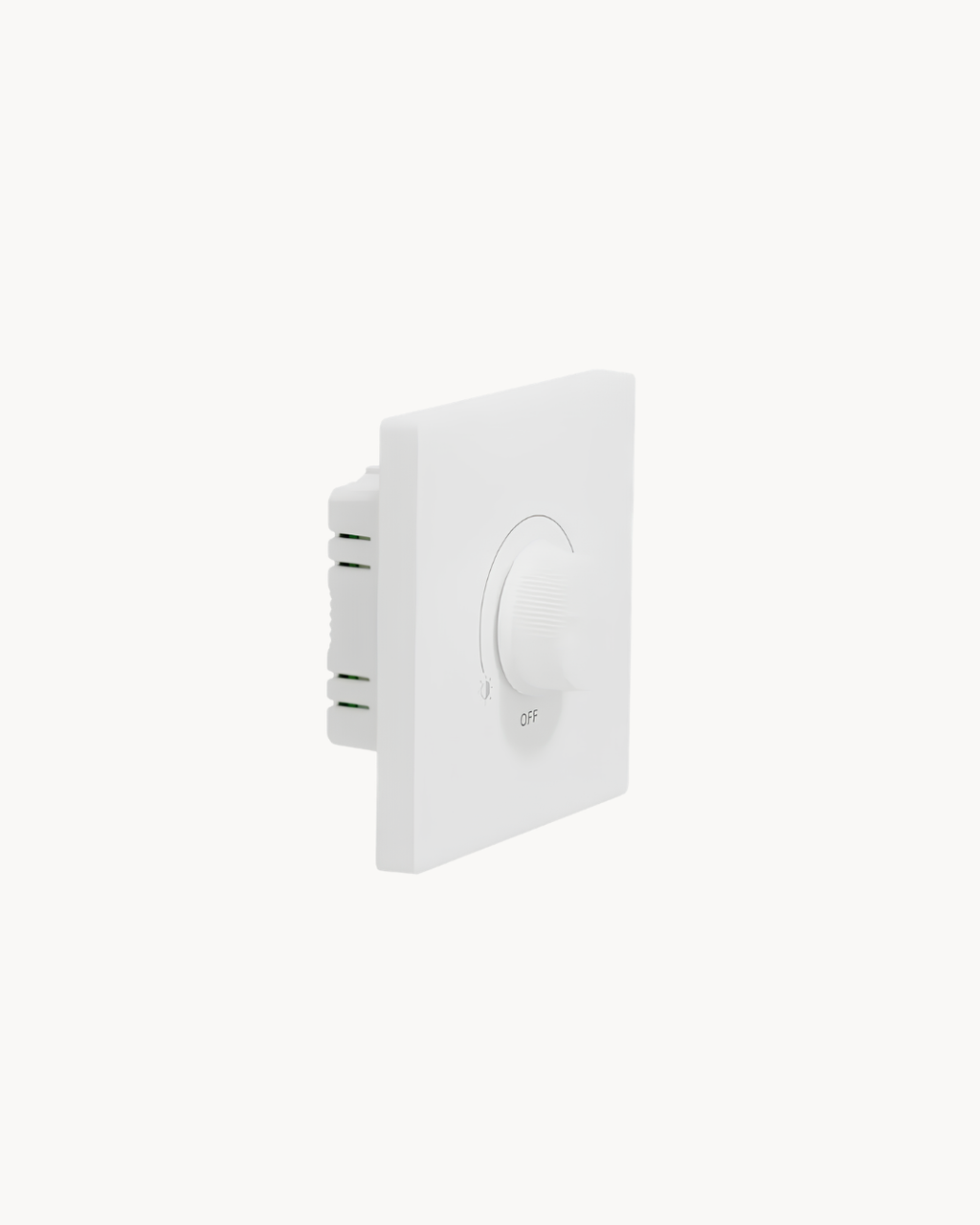 Schneider Vivace E universal dimmer, white, angled view