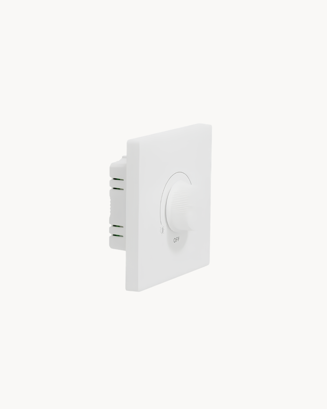 Schneider Vivace E universal dimmer, white, angled view