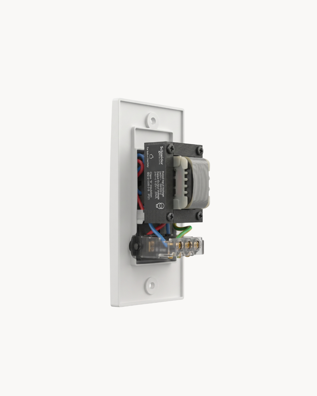 Schneider Vivace E universal shaver socket, white, angled view